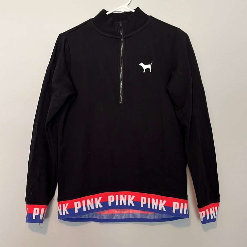 Pink quarter zip sweatshirt
